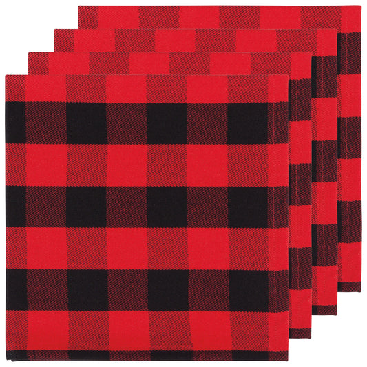 Recycled Cotton 2nd Spin Red Buffalo Check Napkins Set of 4