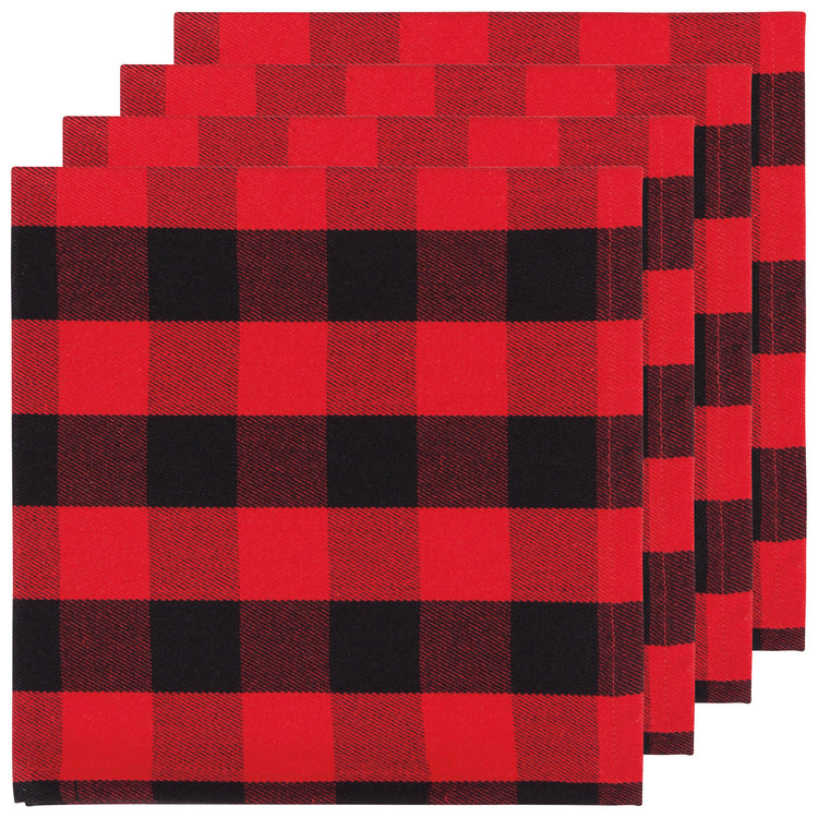 Recycled Cotton 2nd Spin Red Buffalo Check Napkins Set of 4