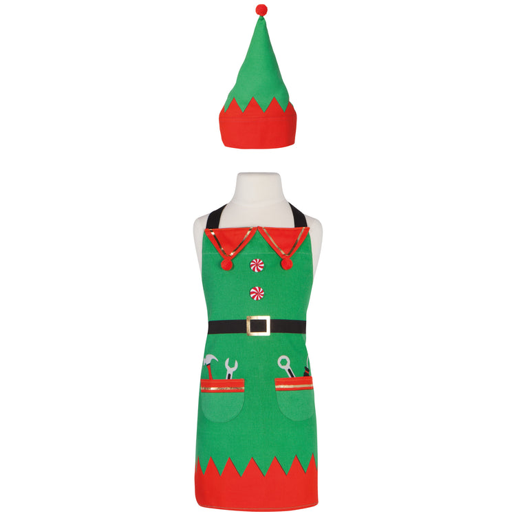 Christmas Elf Kid's Apron and Hat Set