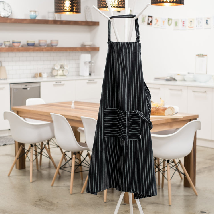 Black Pinstripe Oversized Mightly Apron