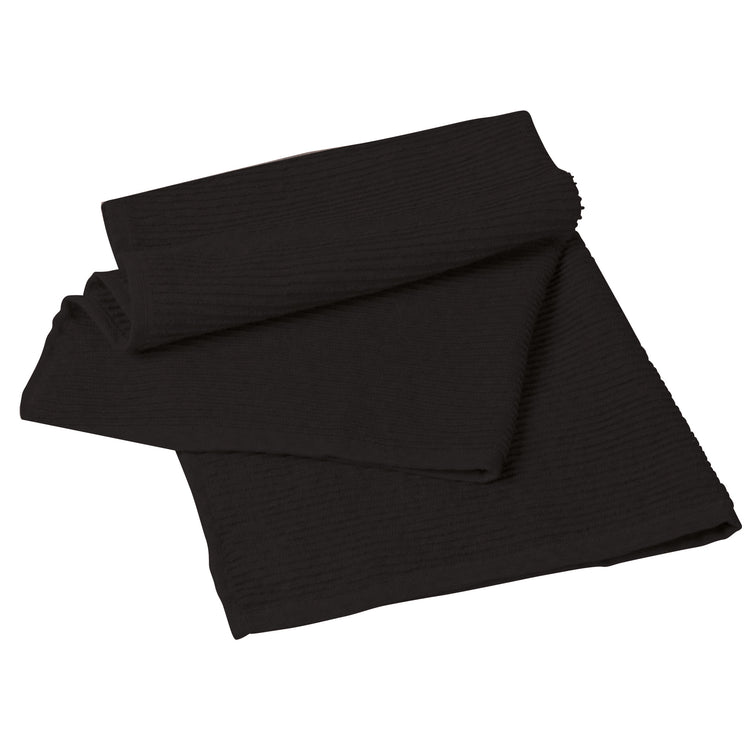 Second Spin Black Waffle Dishtowel Set of 2