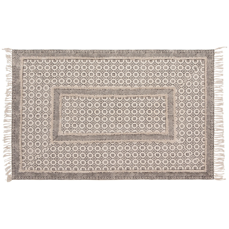 Plaza Block Print Rug 4 x 6 Ft