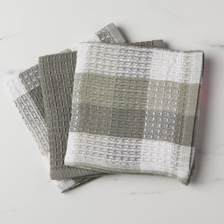 Check London Gray Dishcloths Set of 3