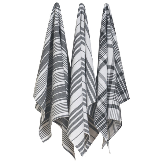 Jumbo Black Dishtowels Set of 3