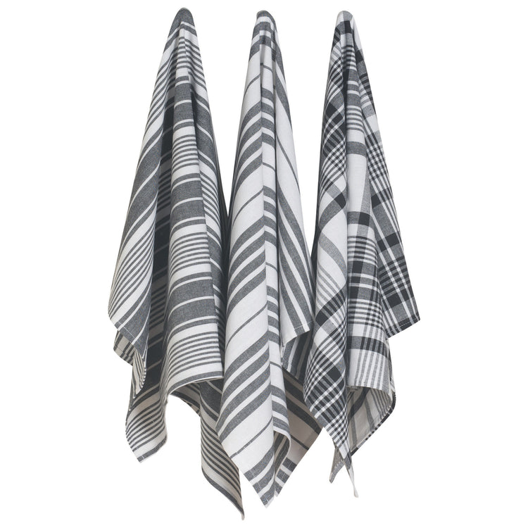 Jumbo Black Dishtowels Set of 3