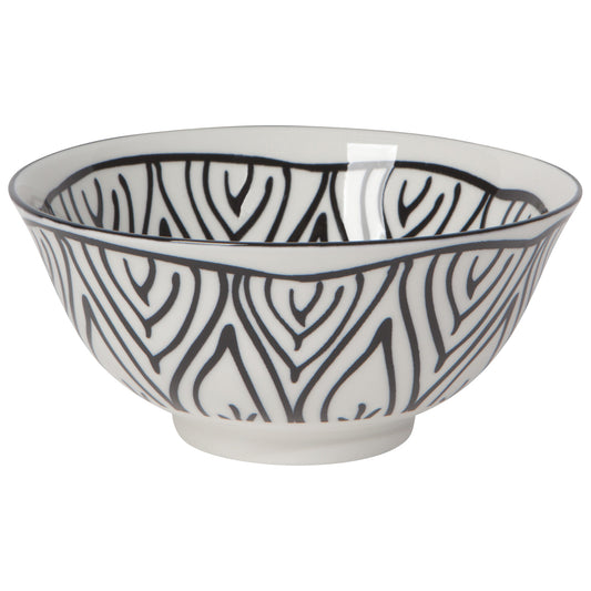 Black Bloom Stamped Bowl 6 inch