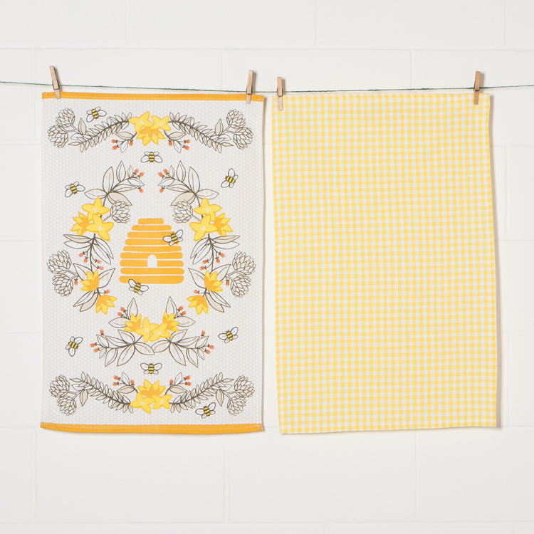 Bees Coordinated Dishtowels Set of 2