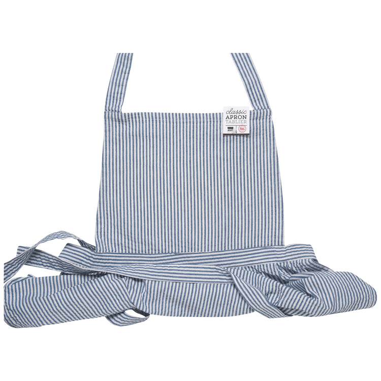 Seersucker Blue Classic Apron