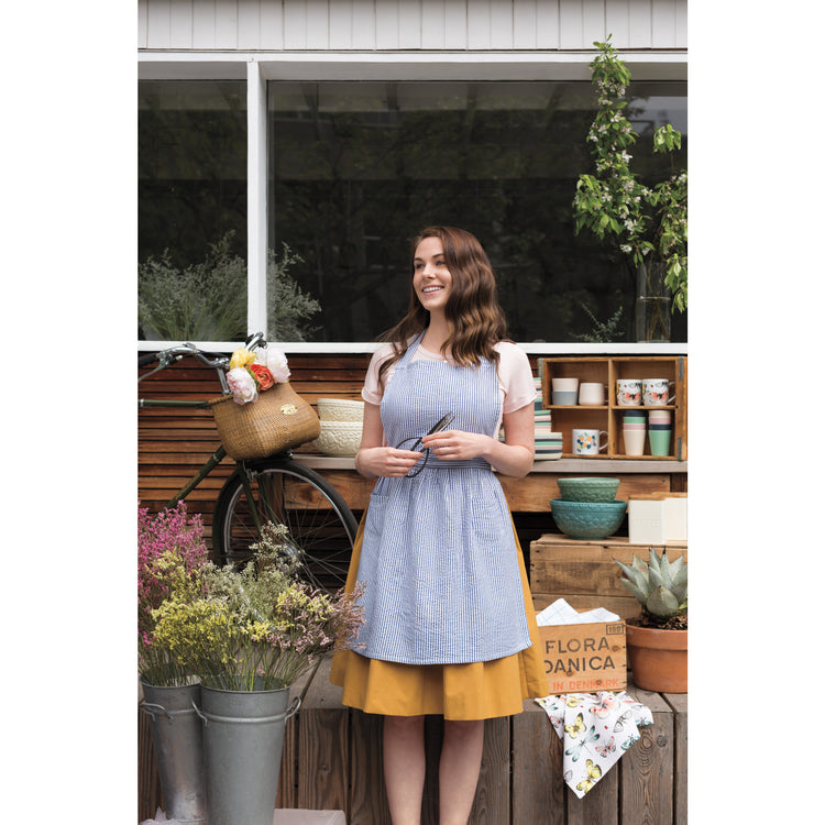 Seersucker Blue Classic Apron
