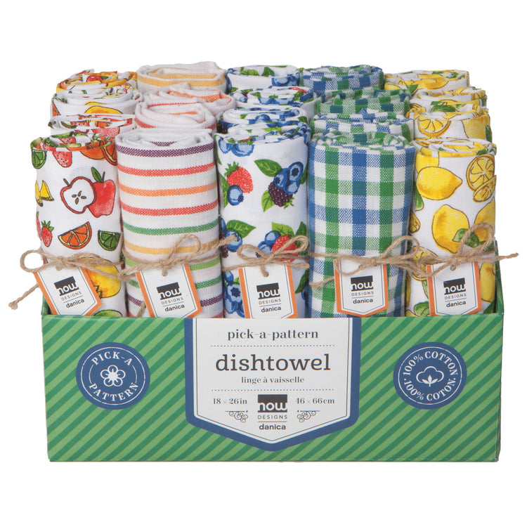 Berries & Fruit Dishtowels Set of 20 with Counter Display Unit