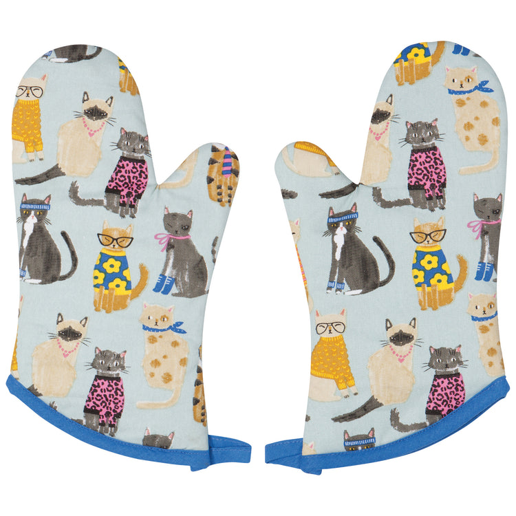 Feline Fine Oven Mitts Set of 2