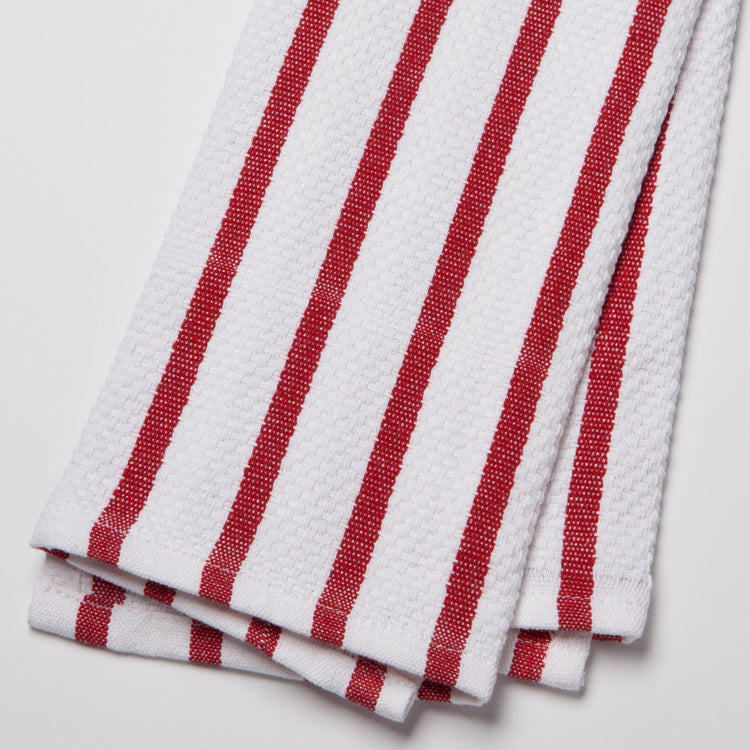 Basketweave Red Dishtowel