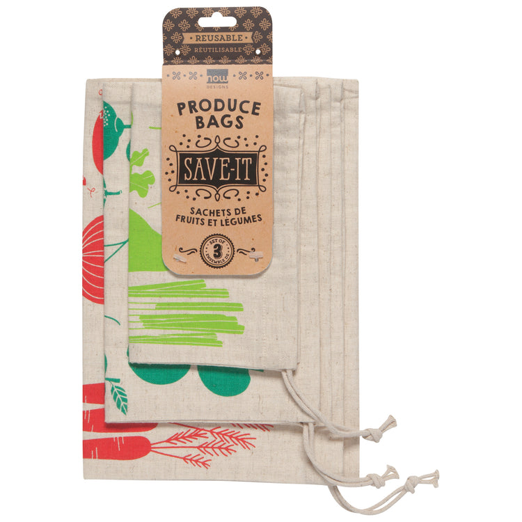 Fruit And Veggie Reusable Produce Bags Set of 3