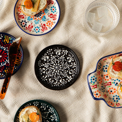 Hand-painted Turkish Dish - Evani Black