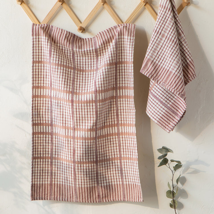 Bisque Finley Check Dishtowels Set of 2