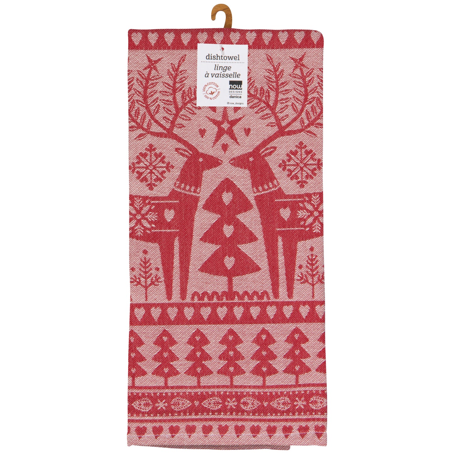 Folk Forest Christmas Jacquard Dishtowel