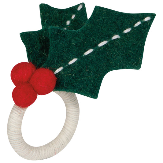 Winterberry Christmas Felt Napkin Ring