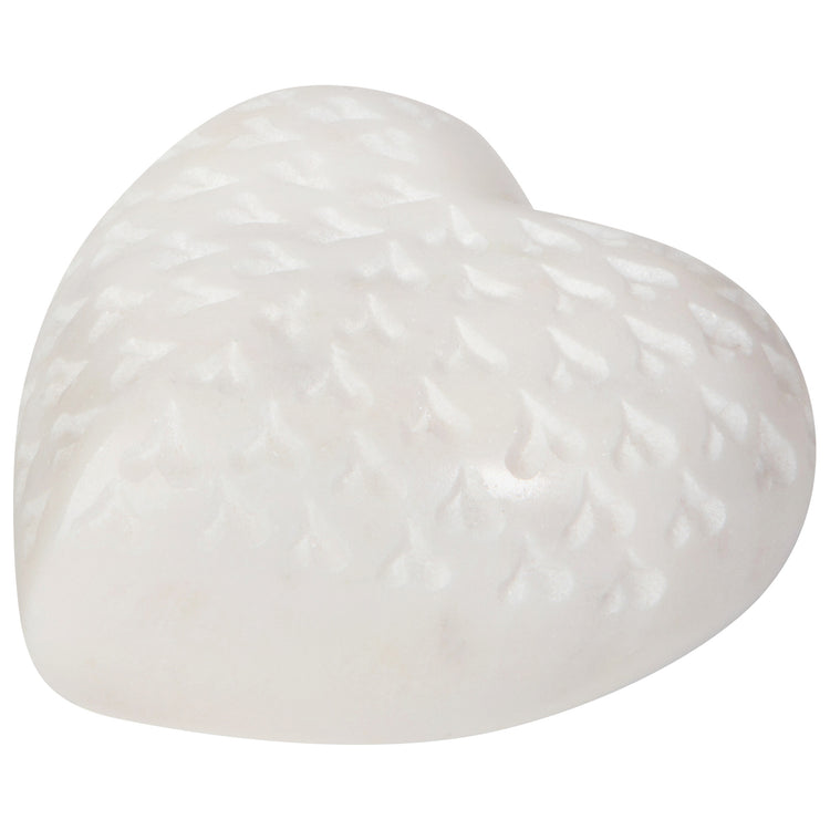 White Marble Heart Large