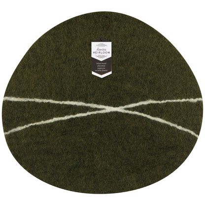 Striato Felt Wool Placemat - Olive Branch
