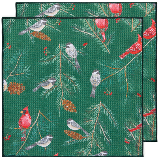 Birds & Boughs Christmas Recycled Microfibre Dishcloth Set