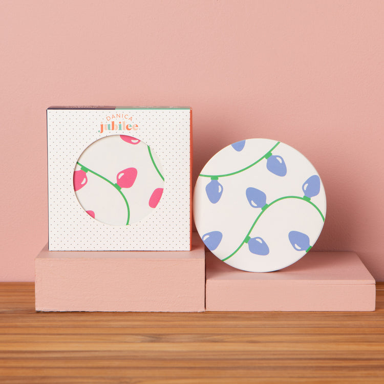 Holiday Glow Soak Up Christmas Coasters Set of 4