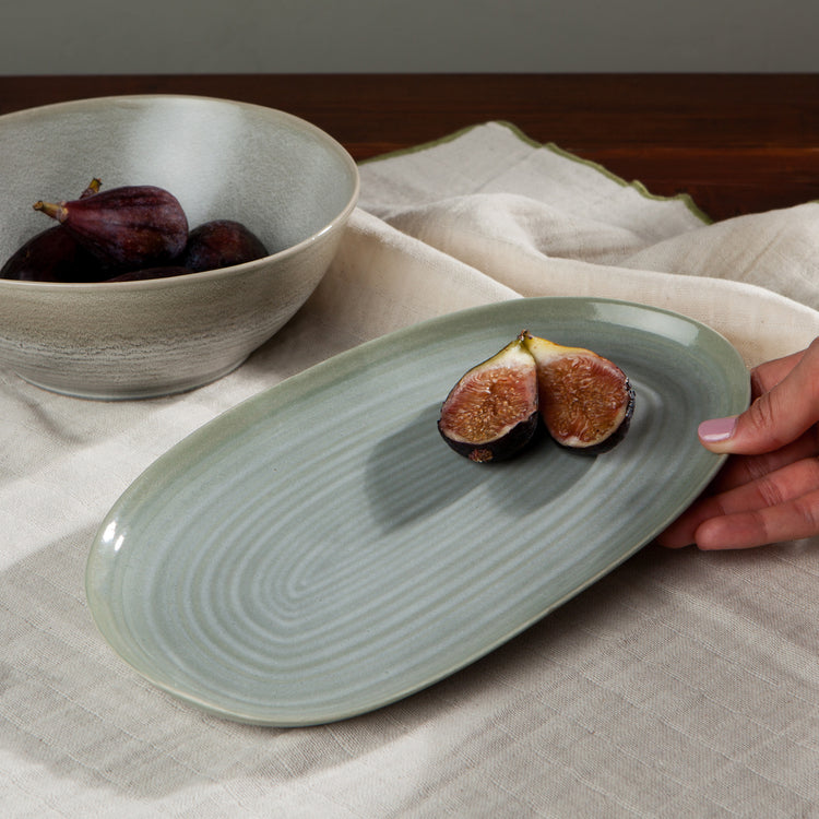 Aquarius Sage Oval Platter 10.5 Inch