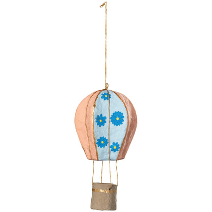 Hot Air Balloon Mache Christmas Tree Ornaments - 2 Assorted Styles