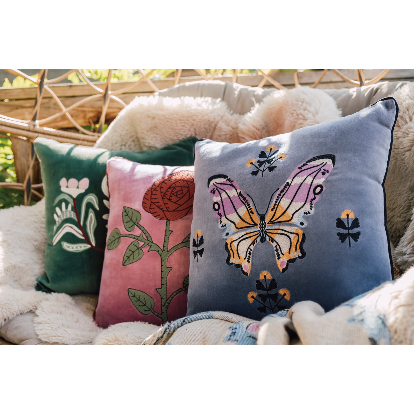 Aurora Embroidered Throw Pillow