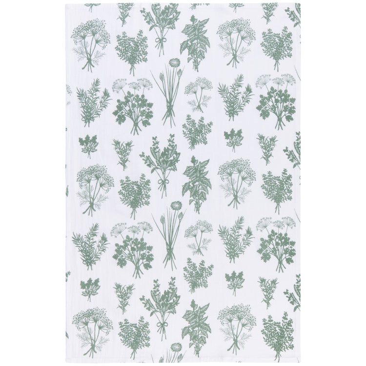 Fresh Herbs Elm Green Floursack Dishtowels Set of 2
