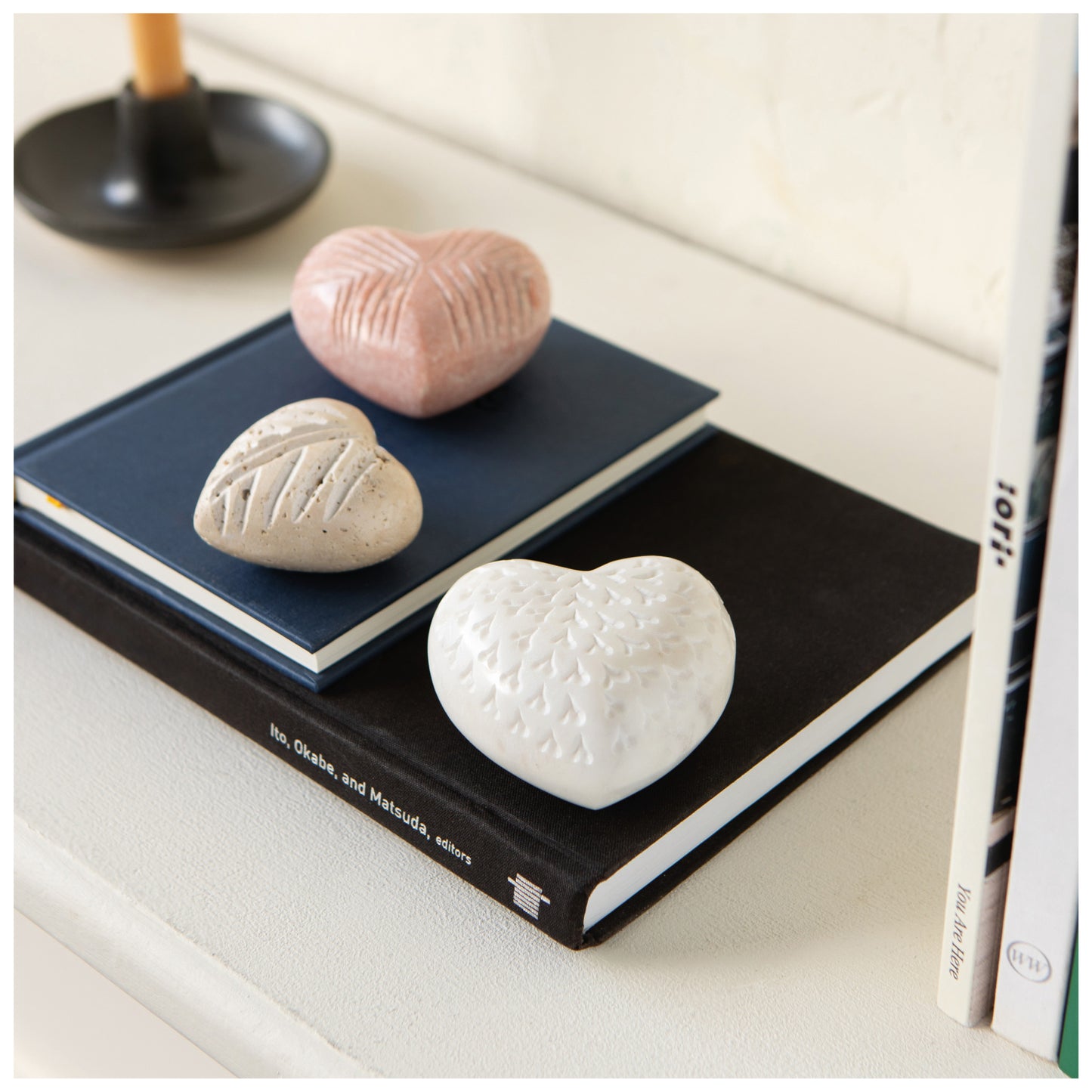 White Marble Heart Large