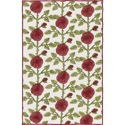 Rose Briar Block Print Dishtowel