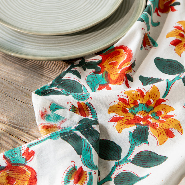 Marigold Block Print Dishtowel