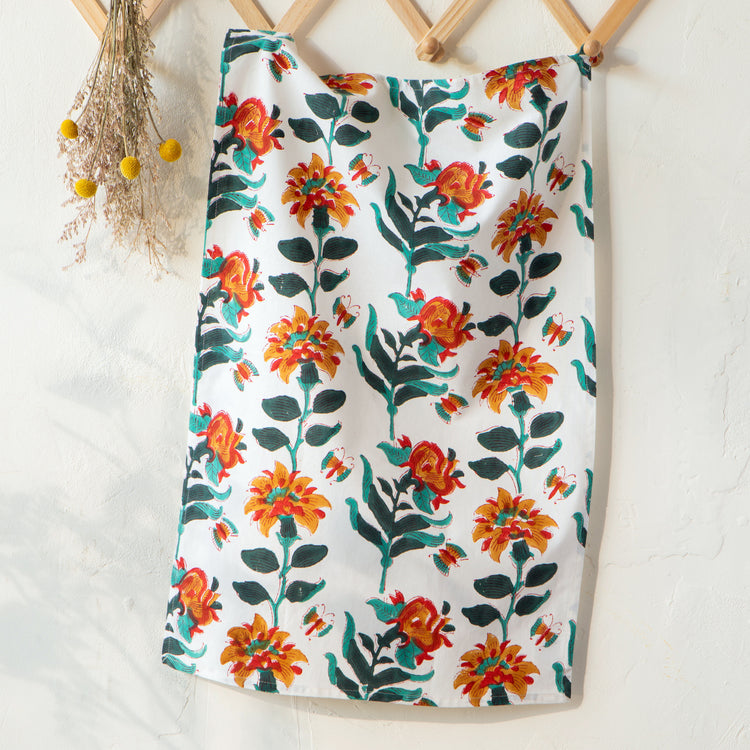 Marigold Block Print Dishtowel