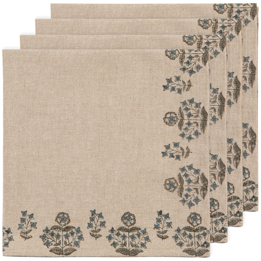 Salvia Block Print Napkins Set of 4