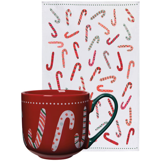 Merry Mints Christmas Mug and Dishtowel Set