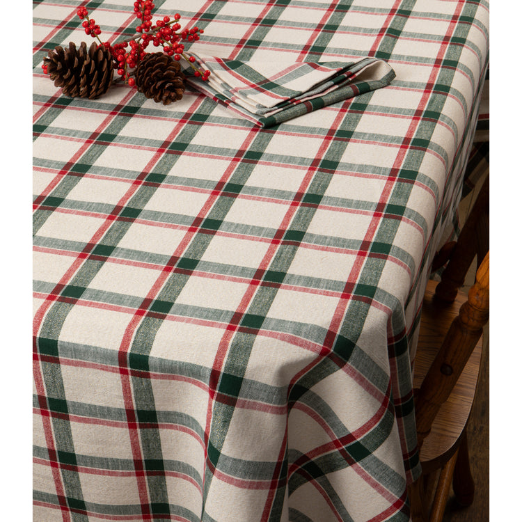 Noel Plaid Christmas Tablecloth 90 x 60 inch