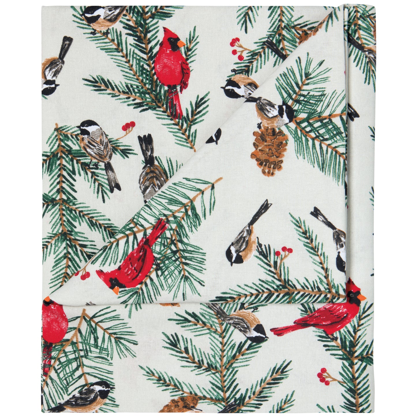 Birds & Boughs Christmas Tablecloth 60 X 90 inch