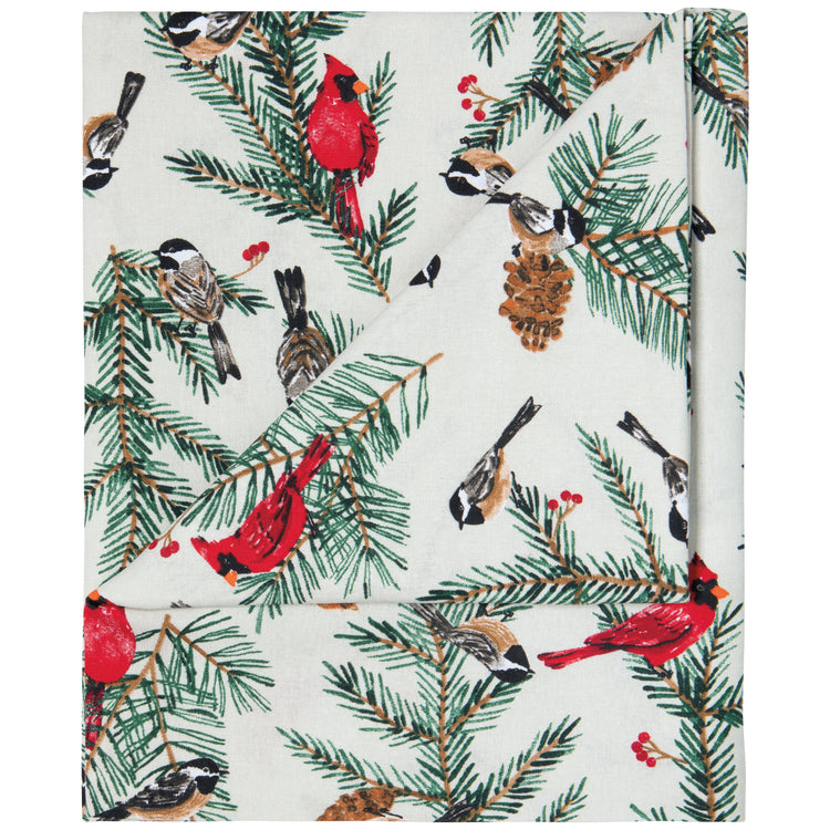 Birds & Boughs Christmas Tablecloth 60 x 90 Inches