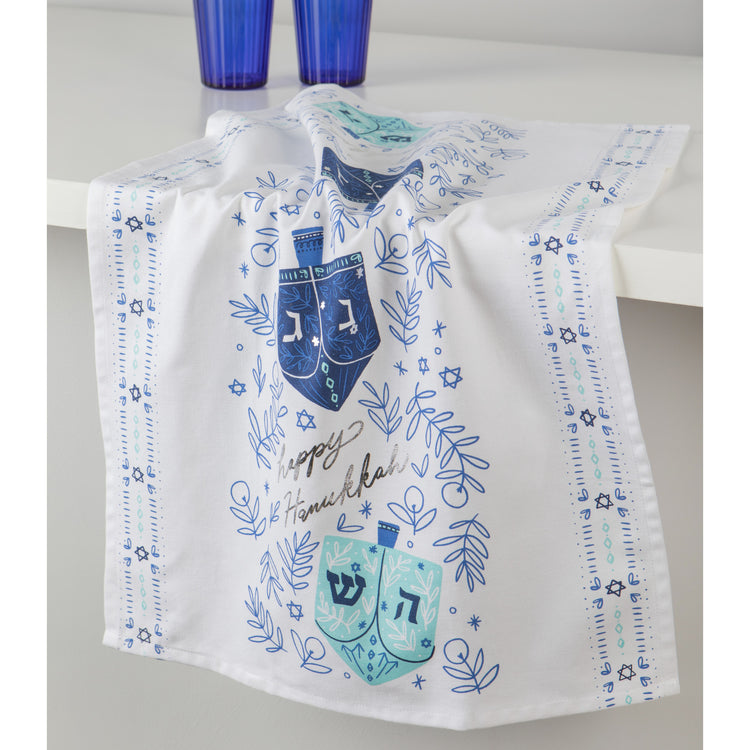 Dreidels Hanukkah Dishtowel