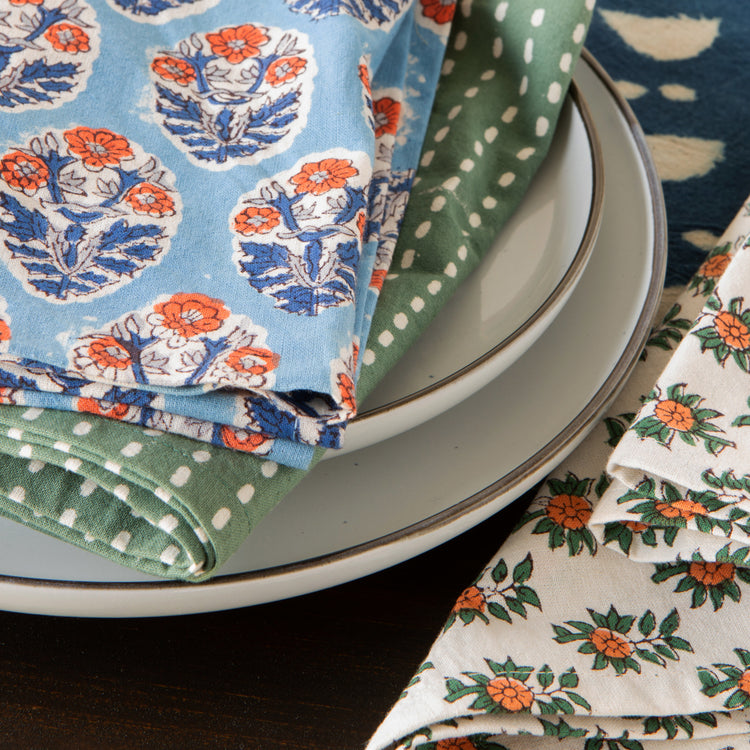 Vista Block Print Napkins Set of 4