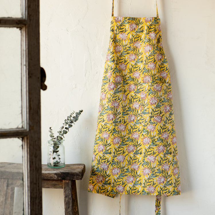 Clematis Block Print Apron