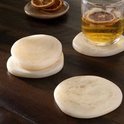 Ivory-Resin Coasters Set of 4