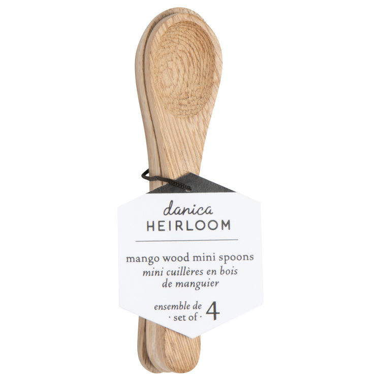 Mango Wood Mini Spoons Set of 4