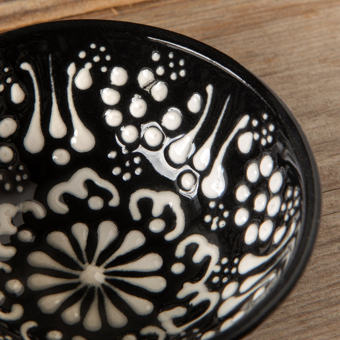 Hand-painted Turkish Bowl 3.5 inch - Evani Black
