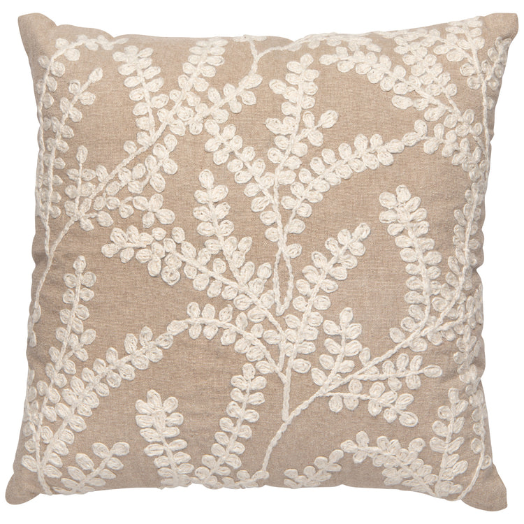 Branch Embroidered Pillow 18 x 18 inch