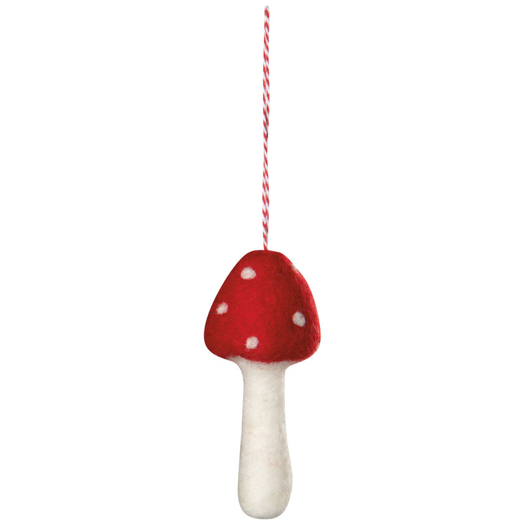 Toadstool Felt Christmas Tree Ornaments - Assorted