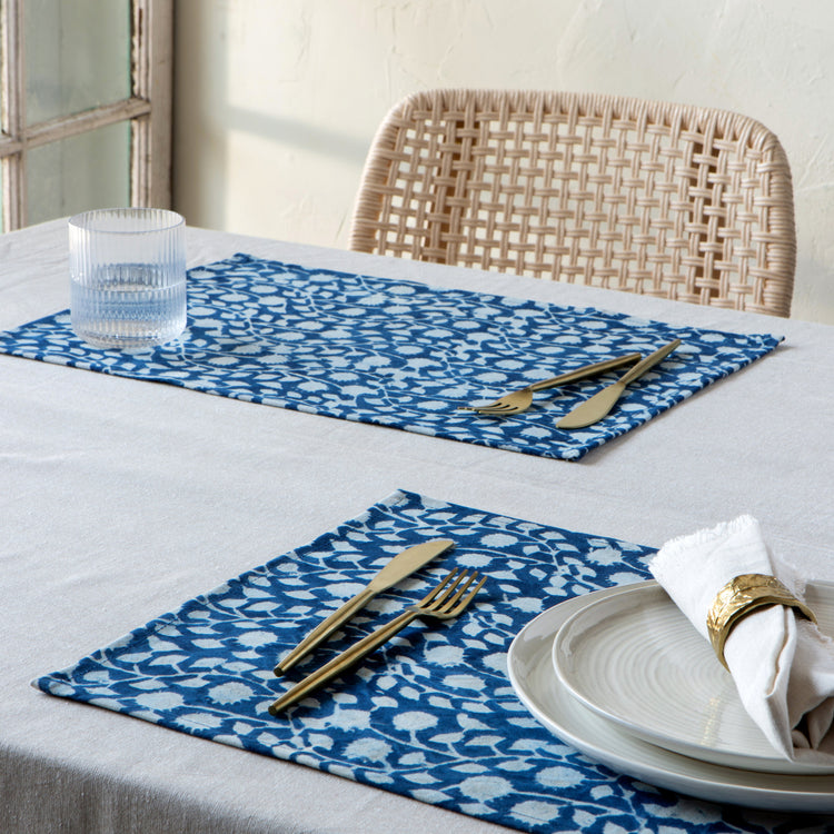 Vinebloom Block Print Placemats Set of 4