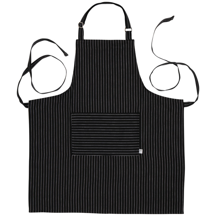 Black Pinstripe Chef Apron