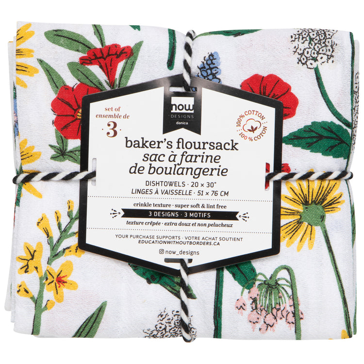 Hummingbird Baker's Floursack Set of 3 Assorted