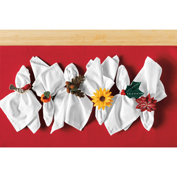 Amaryllis Christmas Felt Napkin Ring